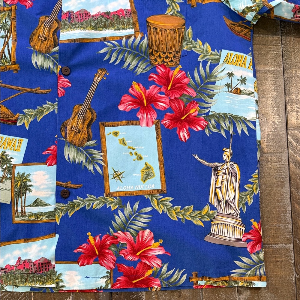 Vtg Hilo Hattie The Hawaiian Original Postcard Aloha Shirt Mens XL - Picture 9 of 10